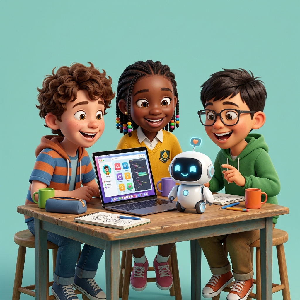 Partner School Kids with AI Robot